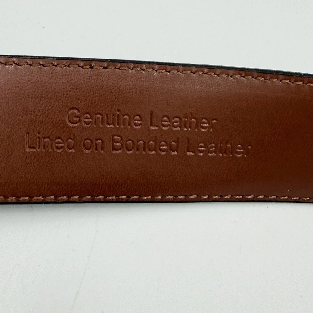 Penguin Black Genuine Leather Belt 42/105 Silver Buckle Dress Minimalist‎ Norm